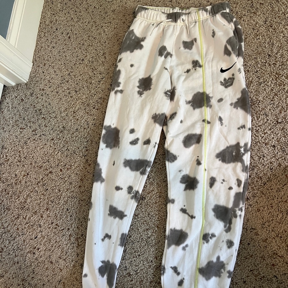 Nike Womens Tie-Dye Joggers - Gray and White